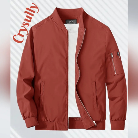 Crysully Jacket Mens Sz 2XL Autumn Color Bomber Windbreaker Outerwear Lightweigh - Picture 1 of 15